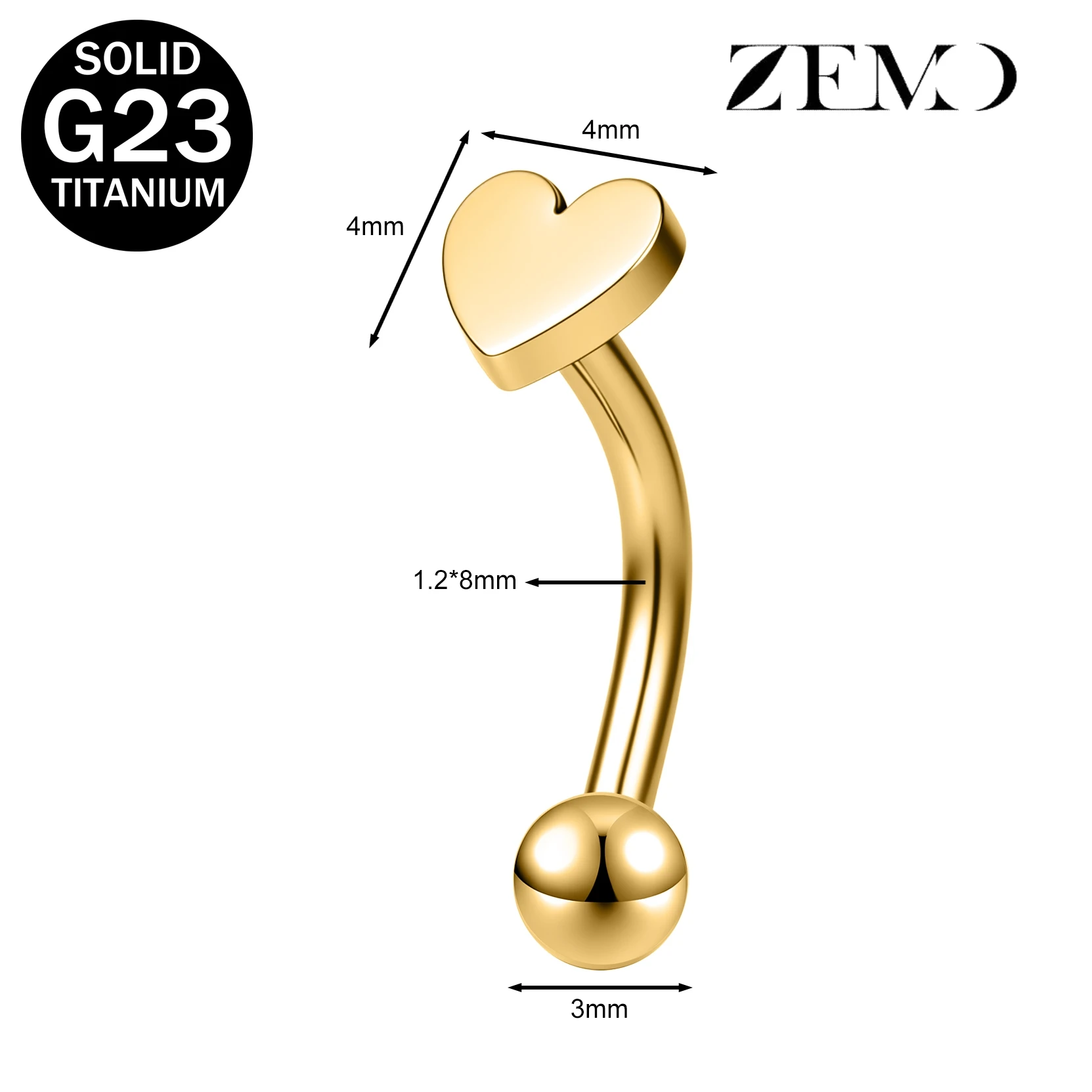 16G Titanium Eyebrow Ring with Star Zircon Earring