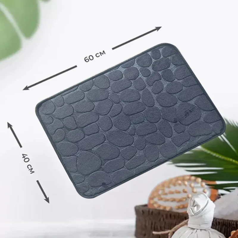 Cobblestone Embossed Bath Mat Non-slip Carpets Water Absorption Washable Bathtub Floor Rug Shower Doormat Bathroom Decor