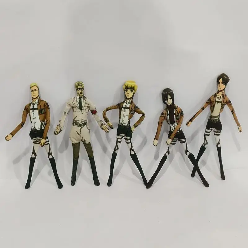 Attack on Titan Anime Cosplay Doll Plush Stuffed Figure with Flexible Iron Wire Shingeki No Kyojin Abstract Prop Decorative Toy
