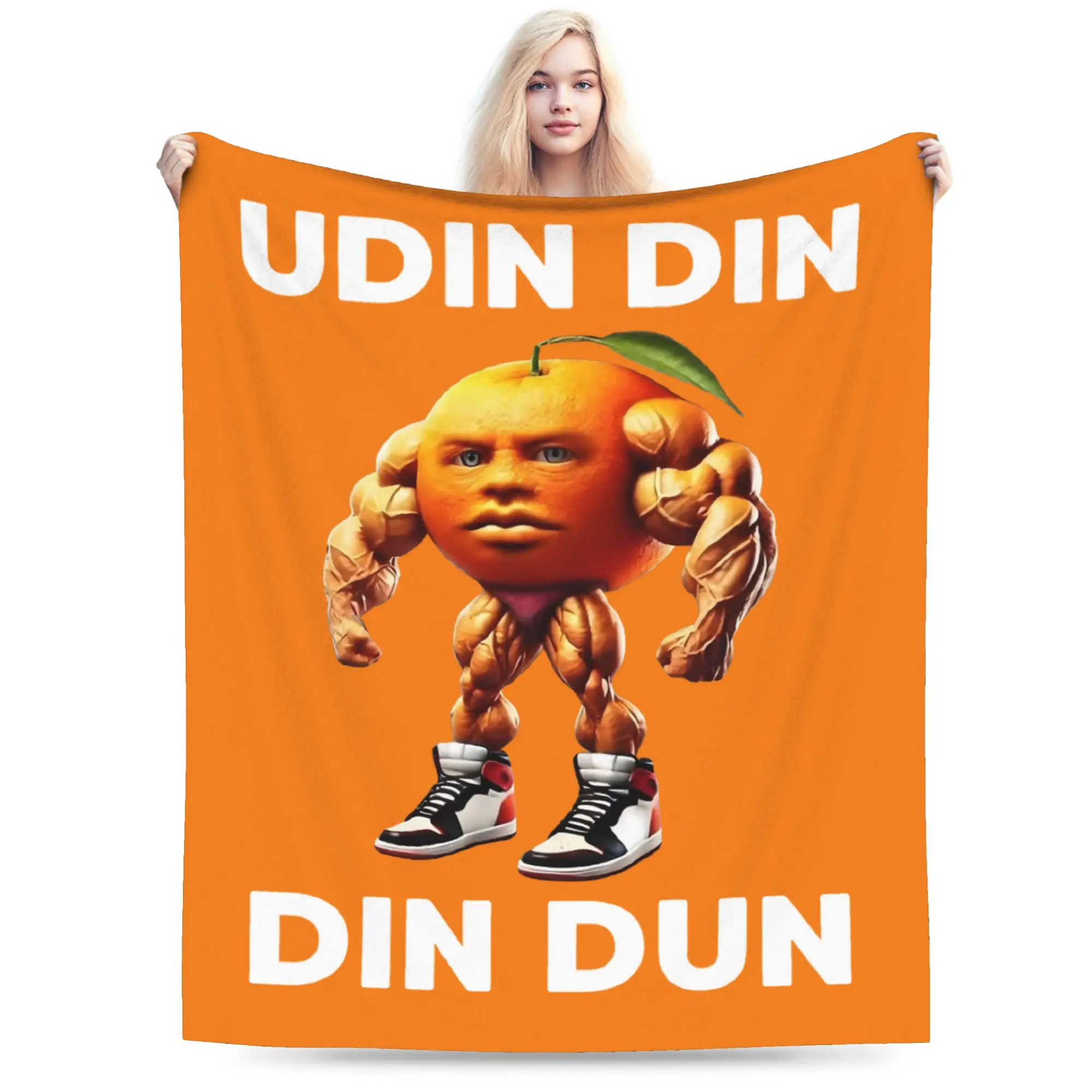 Udin din dun Udindindun الإيطالية Brainrot Meme البطانيات الفانيلا الشتاء لينة رمي البطانيات ل أريكة سيارة أفخم رقيقة لحاف #2