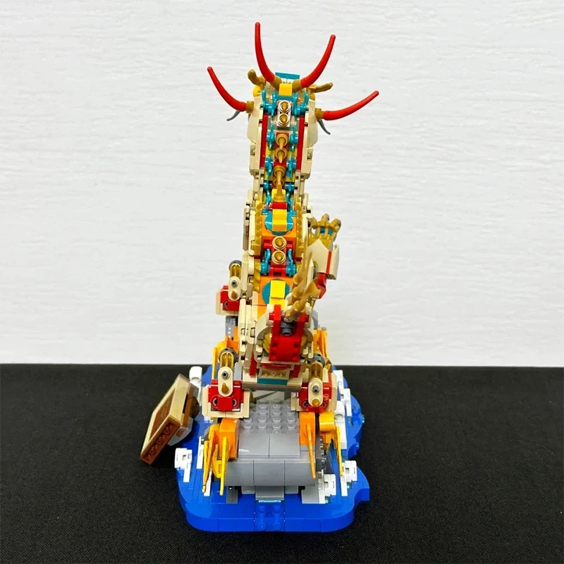 1171PCS Creative Chinese Traditional Festivals Auspicious Dragon Building Blocks Assemble Bricks Toys New Year Gift For Kids Boy