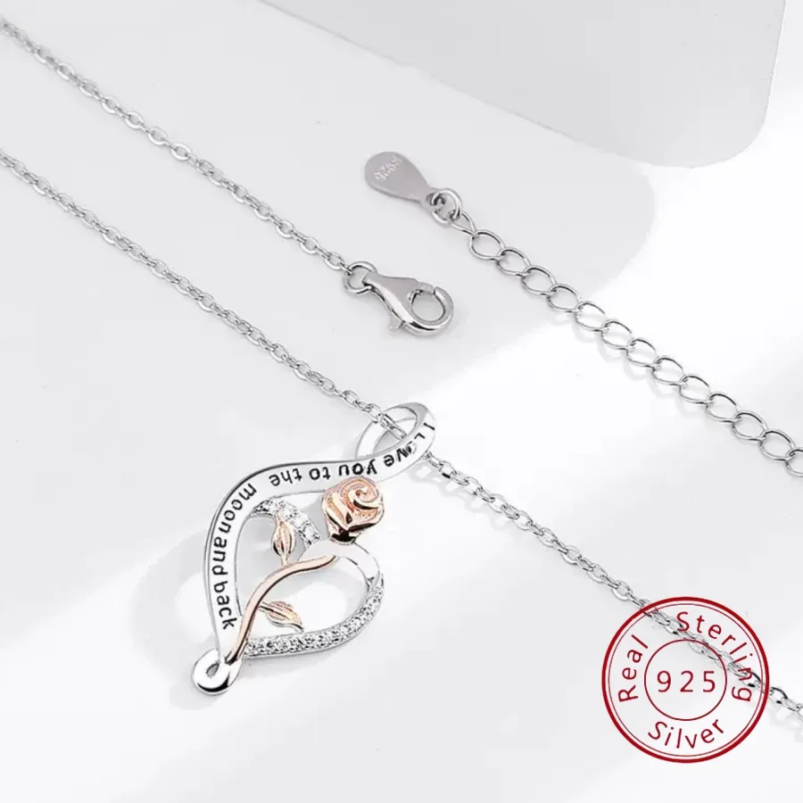 

Классическое европейское и американское ожерелье в форме сердца из стерлингового серебра S925 для женщин, двухцветное элегантное женское ожерелье с бриллиантами