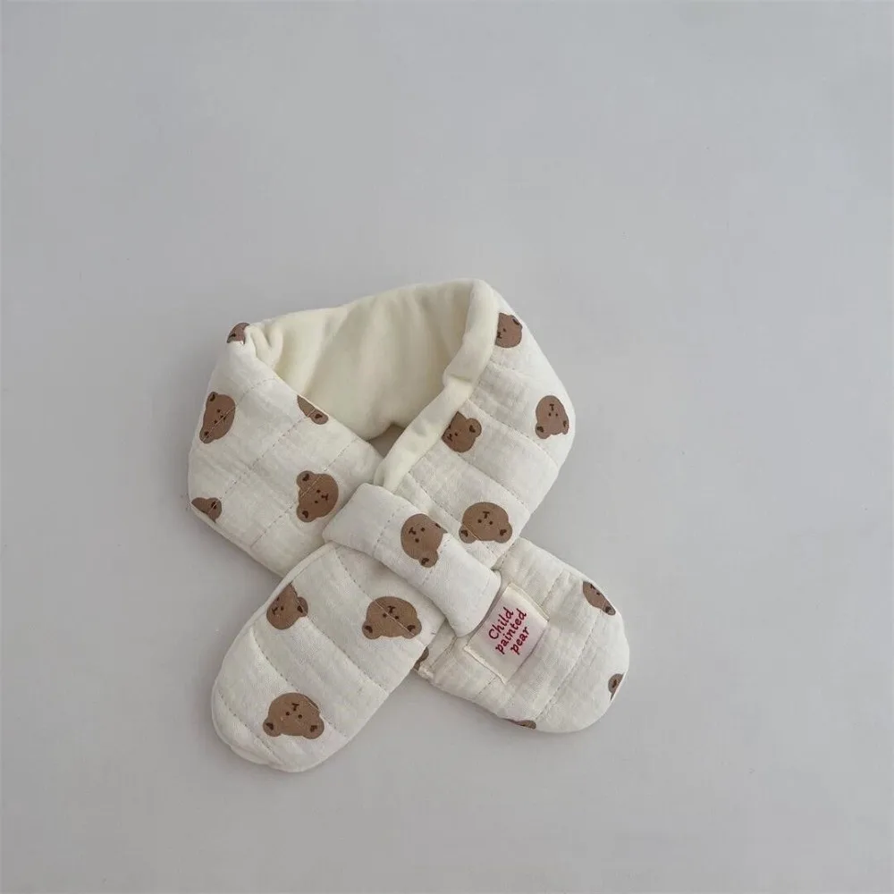 Thick Lining Infant Neck Warmer Soft Fabric Windproof Design Kids Cross Scarf Winter Warm Baby Scarf For Boys & Girls