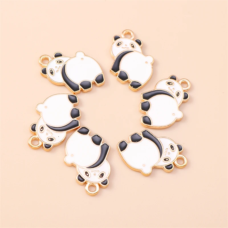 20 Stück 19x16mm Cartoon-Tier-Charms Emaille-Panda-Charms Anhänger für die Herstellung von Halsketten, Ohrringen, DIY-Handwerk und Schmuckzubehör – Detail 5