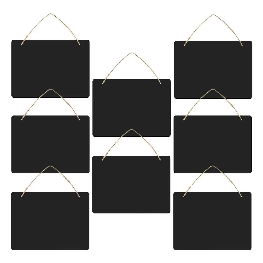

8pcs Wooden Hanging Blackboard with Rope Compact Size Lightweight Design Message Board for Home Office Coffee Shop