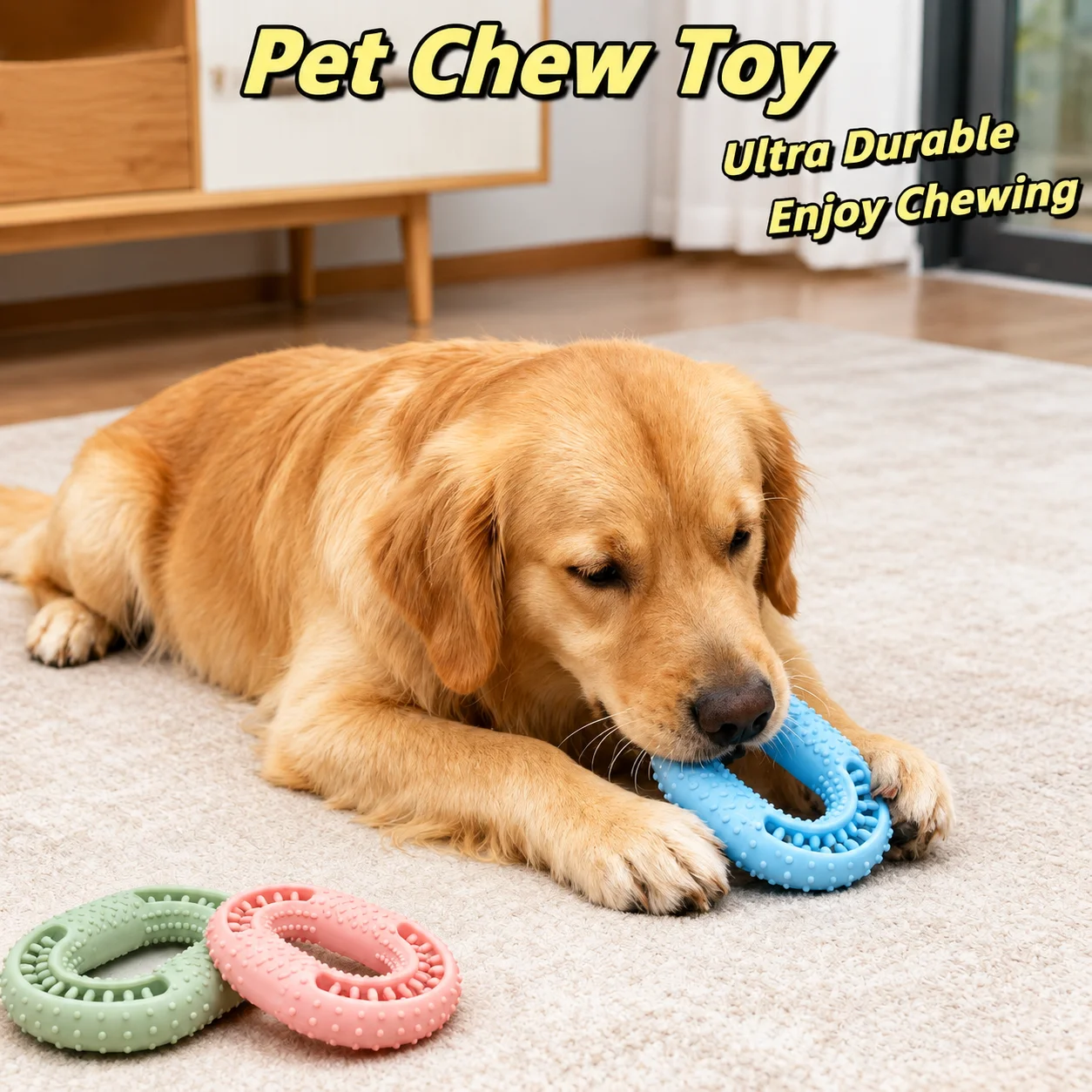 Durable Dog Teething Toy Tough Bite Resistant Interactive Pet Chew Toy For Teeth Cleaning