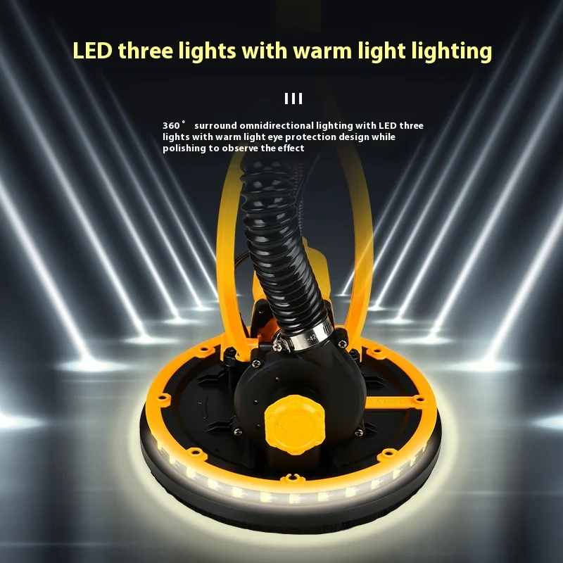 Portable 220V Electric Double Lamp Belt Wall Sanding Machine Long Pole Industrial Use Polishing Sander Sandpaper Putty Tool
