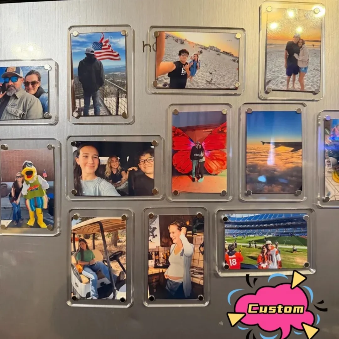 Custom Photo Magnet, Personalized Acrylic Photo Magnet, Picture Fridge Magnet, Family Photo Gift, Wedding Photo Magnet - view 4