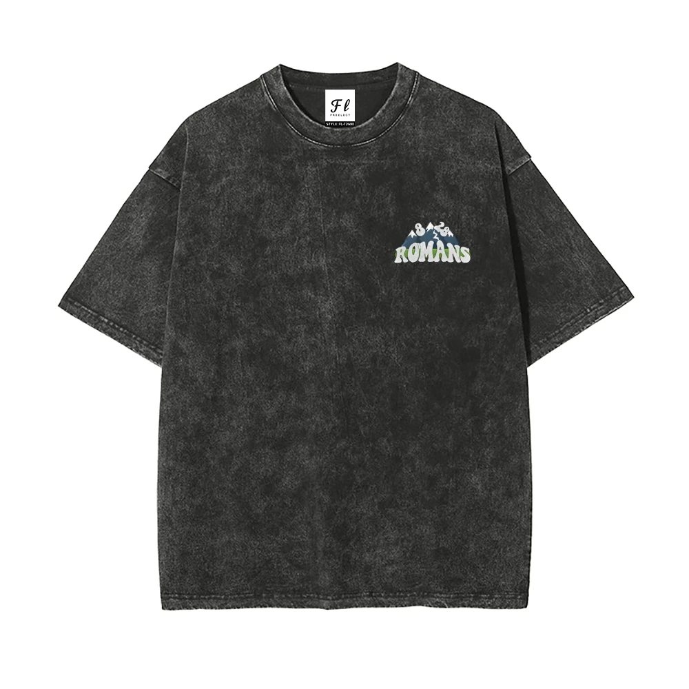 

Romans Graphic Washed Girls Clothes Comfy Tshirt Cotton Comfort Summer Fashion Tee Shirt Cool High Quality Washed Tee