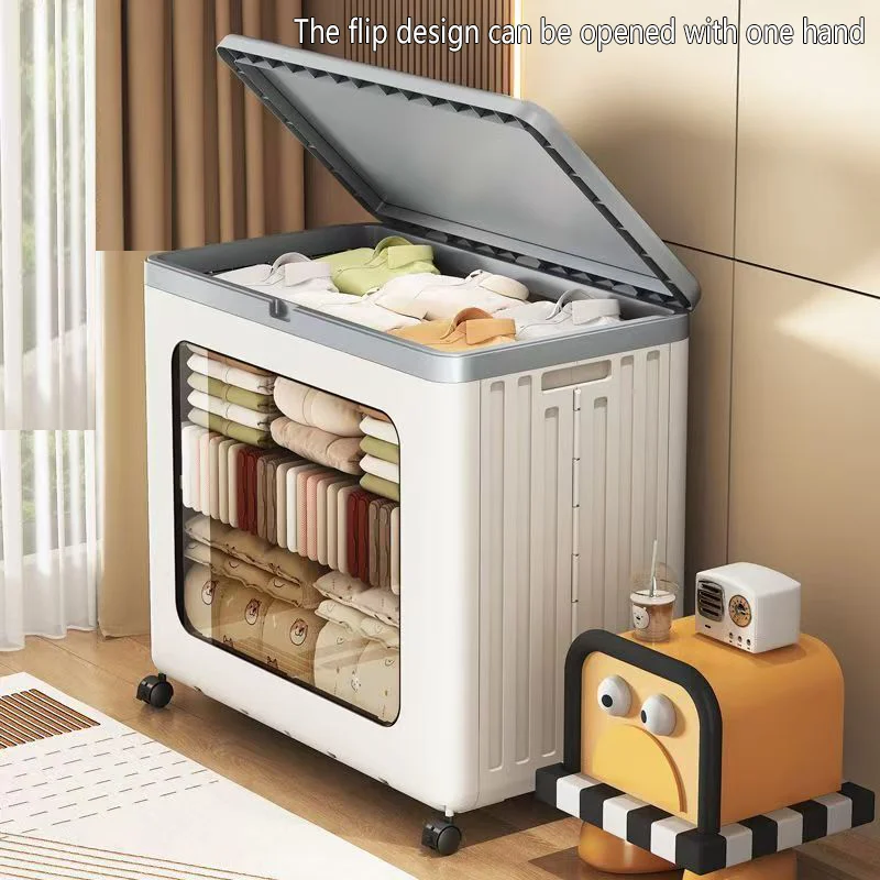 

Большой вместительный ящик для хранения детских игрушек, одеяло для домашнего использования, сезонная одежда, коробка под кроватью, складной откидной чехол на колесиках