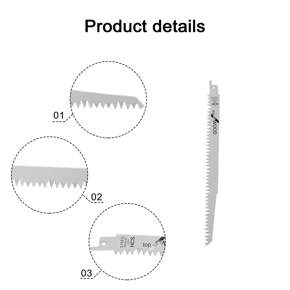 Lame per sega alternativa Lame per sega elettrica per potatura del legno Denti a terra BI-metallo per tavola di legno Compensato in plastica