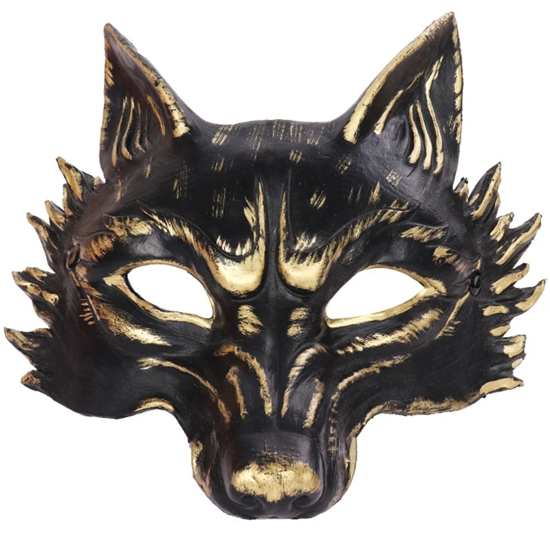 

Wolf Mask Cosplay Halloween Party Half Face Mask Headgear Outdoor Ornament Men Costume Masquerade Dress up Drop shipping