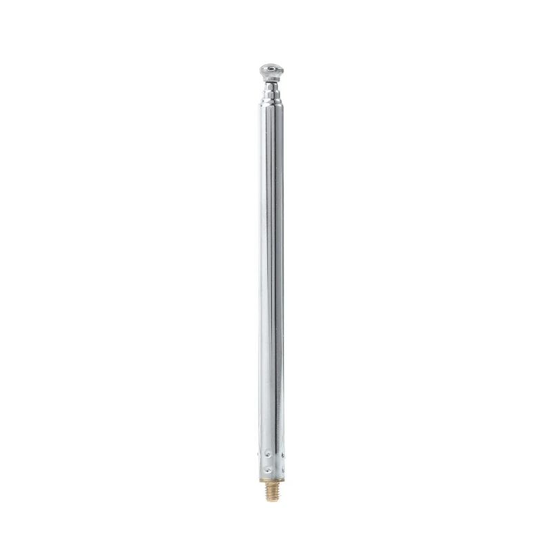 Telescopic FM Radio Antenna 5 Sections Chromium-plating Copper Antenna AM FM Radio Universal Antenna Connector Radio Accessorie