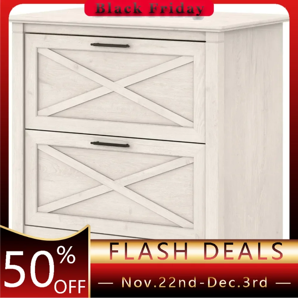 Bush Furniture Key West Lateral File Cabinet, Modern Farmhouse 2 Drawer File Cabinet for Home Office, Filing Cabinets