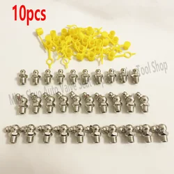 10Pcs Stainless Steel Grease Nipple M6 M8 M10 Metric Male Thread Straight Elbow Type Oil Zerk Fitting for Grease Gun