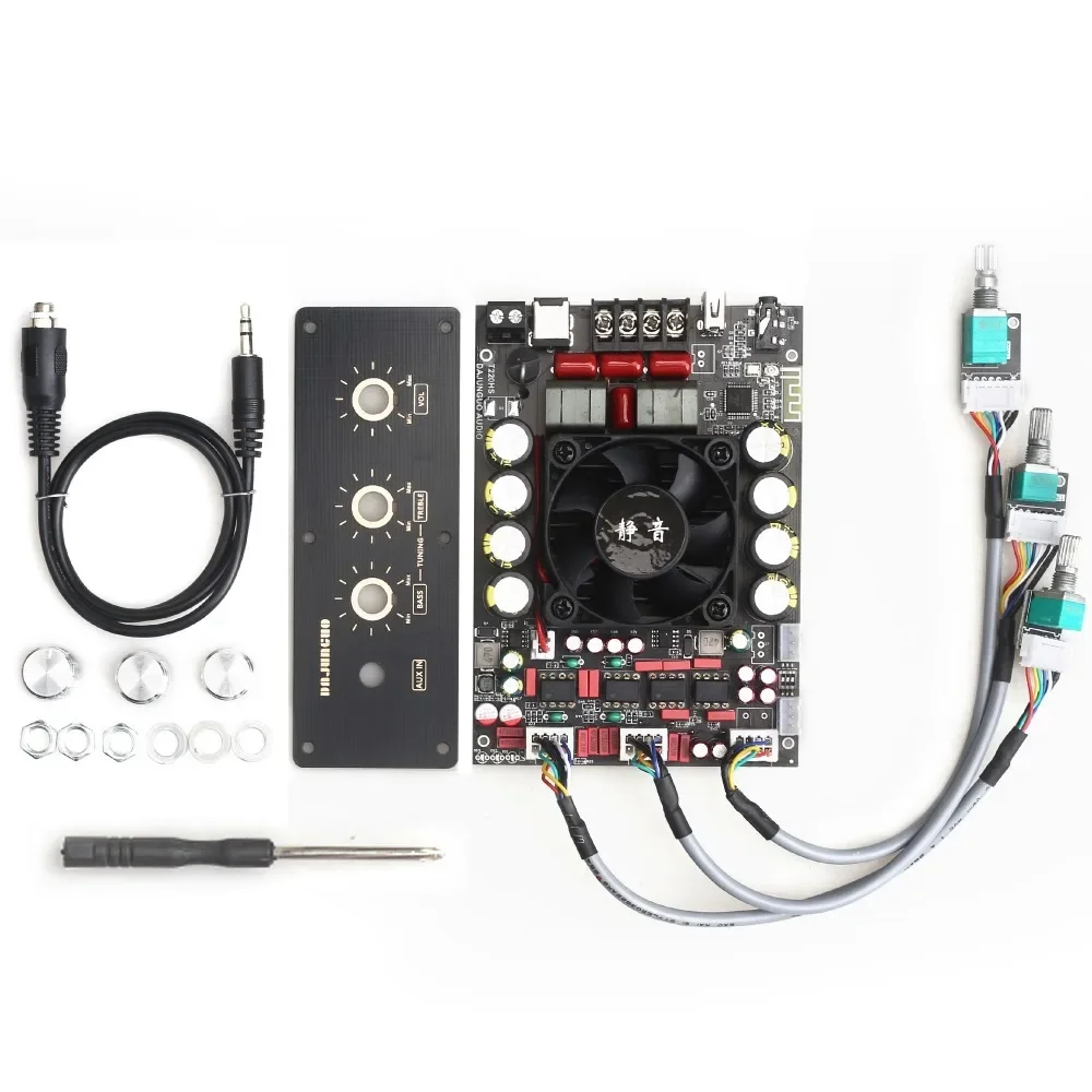 T220H-W 220W *2 Lossless Bluetooth compatible Audio Amplifier Board Stereo High and Low Frequency Adjustment Wide Voltage 12-36V