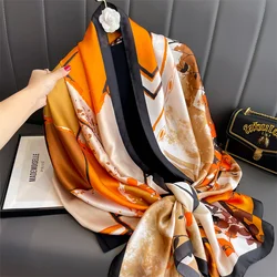 Luxury Brand Scarf Spring Summer Women Beach Sunscreen Fashion Party Shawl China Quality Silk Lady Popular Print Scarves Hijab