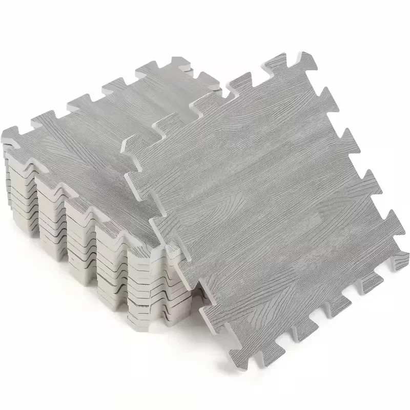 

8/16-Piece EVA Wood Grain Fitness Mat Thickened and Durable Floor Protection Mat Suitable for Bedroom Acupressure Massage Mat