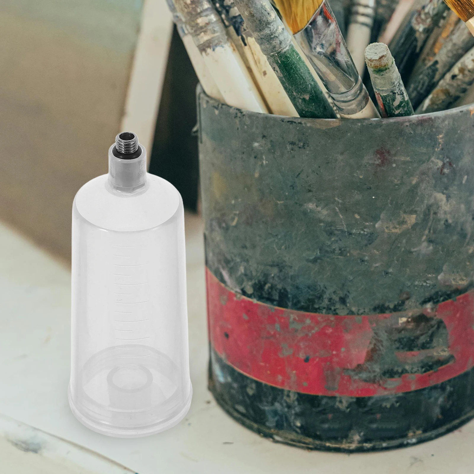 Botol Airbrush Pigmen Botol Lukisan Dapat Dilepas Injeksi Logam