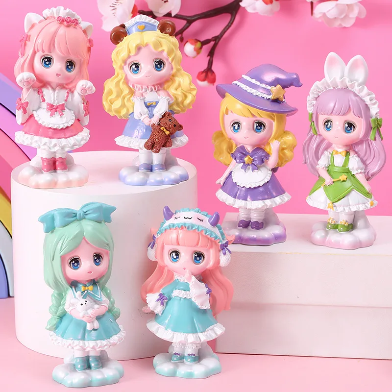 

Cartoon Secondary Ins Cartoon Girl Blind Box Creative Cartoon Resin Crafts Ornaments Toy Student Gift