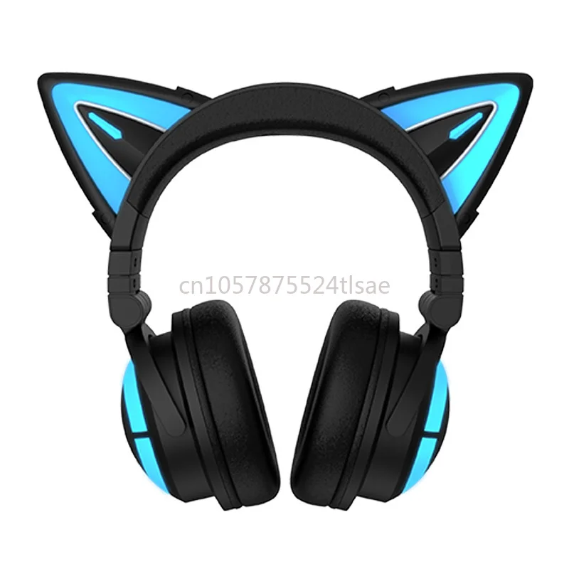 3S Cute Cat Wireless Headphones APP Control RGB Lights High Quality Earphones Cat Casco Girl Cute Cat Ear Headsets