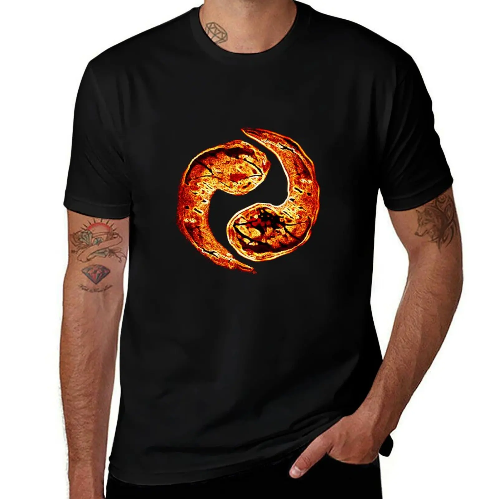 

Flaming ying and yang T-Shirt aesthetic clothes Personalized t-shirt summer clothes t shirts for men cotton