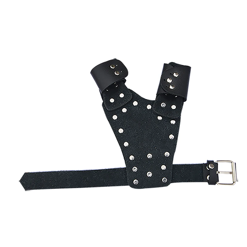 Acessórios de caça protetor de pulso de couro aba de dedo equipamento de proteção com arco recurvo composto