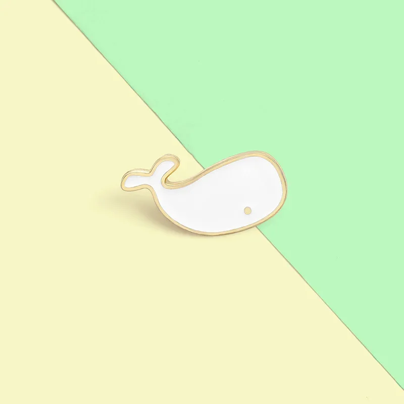 Эмалированные мини-булавки Beluga, Милые Броши с морским Китом, Значки для рюкзака и лацкана, оптовая продажа, мультяшная булавка, Модная бижутерия, подарки для друзей