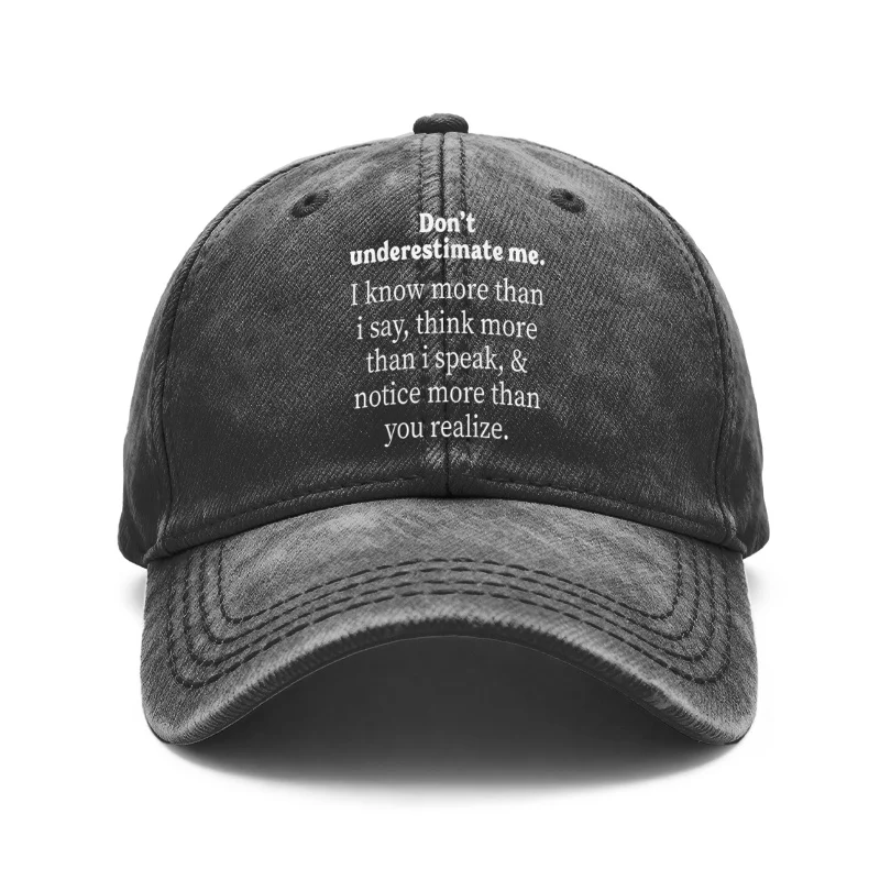 A Vintage Washed Unisex Baseball Cap with the Inspirational Slogan 