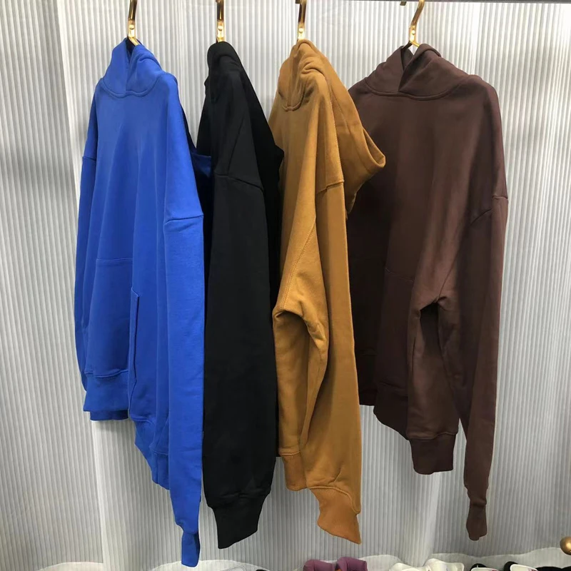 

Kanye West Solid Color Hoodies Men Women Daily Loose Casual Hooded Sweatshirts Collar Tag Pocket Season 6 Pullovers