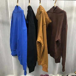 Kanye West Solid Color Hoodies Men Women Daily Loose Casual Hooded Sweatshirts Collar Tag Pocket Season 6 Pullovers