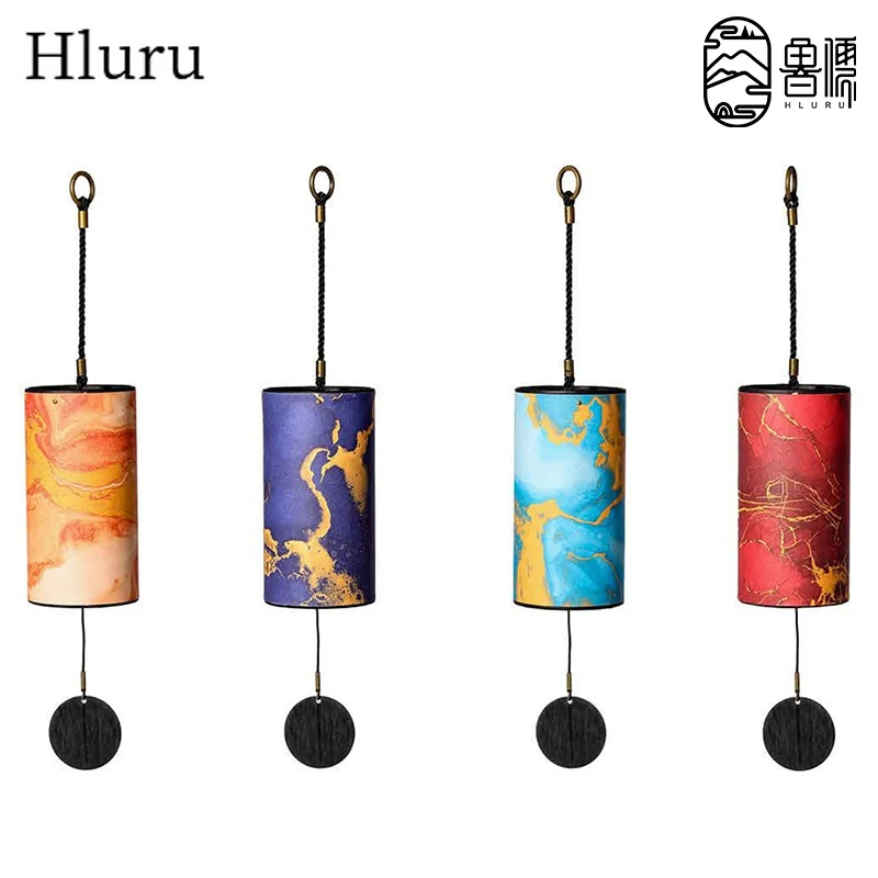 HLURU Bamboo Wind Chimes 9 Notes 4 Chord C G Am Dm Chord Zen Meditation Windbell Home Garden Patio Balcony Hanging Ornaments