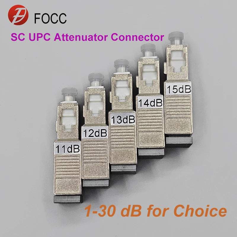 FOCC FIBER Fixed SC/UPC Single Mode Male-Female Attenuator Connector Flange Coupler 1~30dB Low Insertion Loss