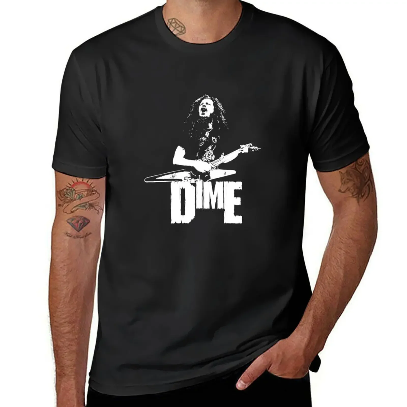 Dime - White Stencil T-Shirt customs design your own aesthetic clothes men t shirt