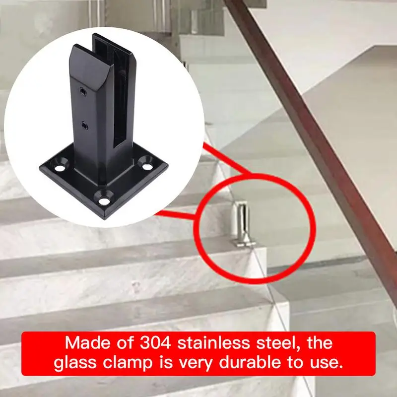 Steel Pool Glass Clip Clamp Bracket Floor Standing Glass Balcony Pool Fence Staircase Bracket Spigot Balustrade Mount Support