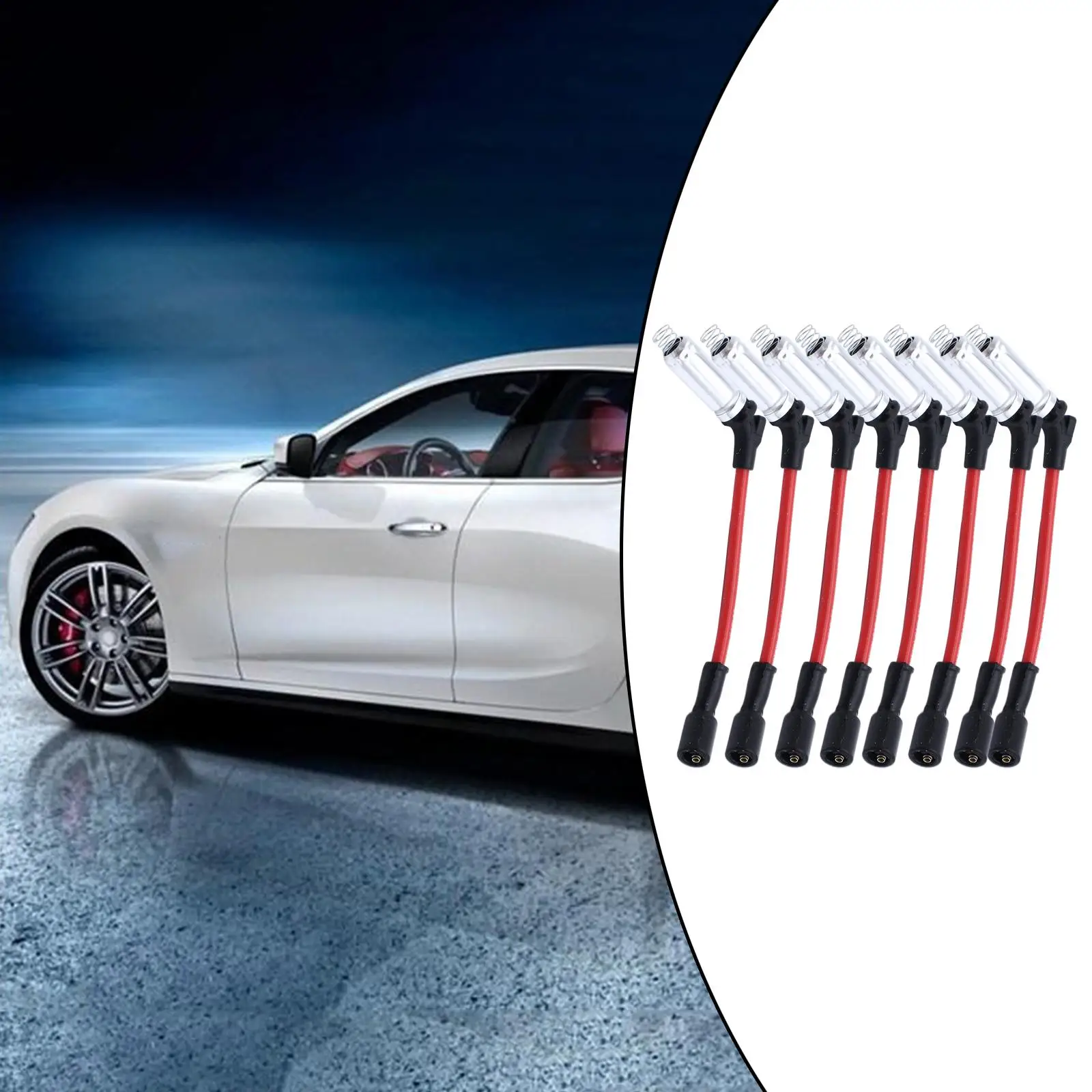 8 Stück Zündkerzenkabel rot passend für 07–2008 M8-48322