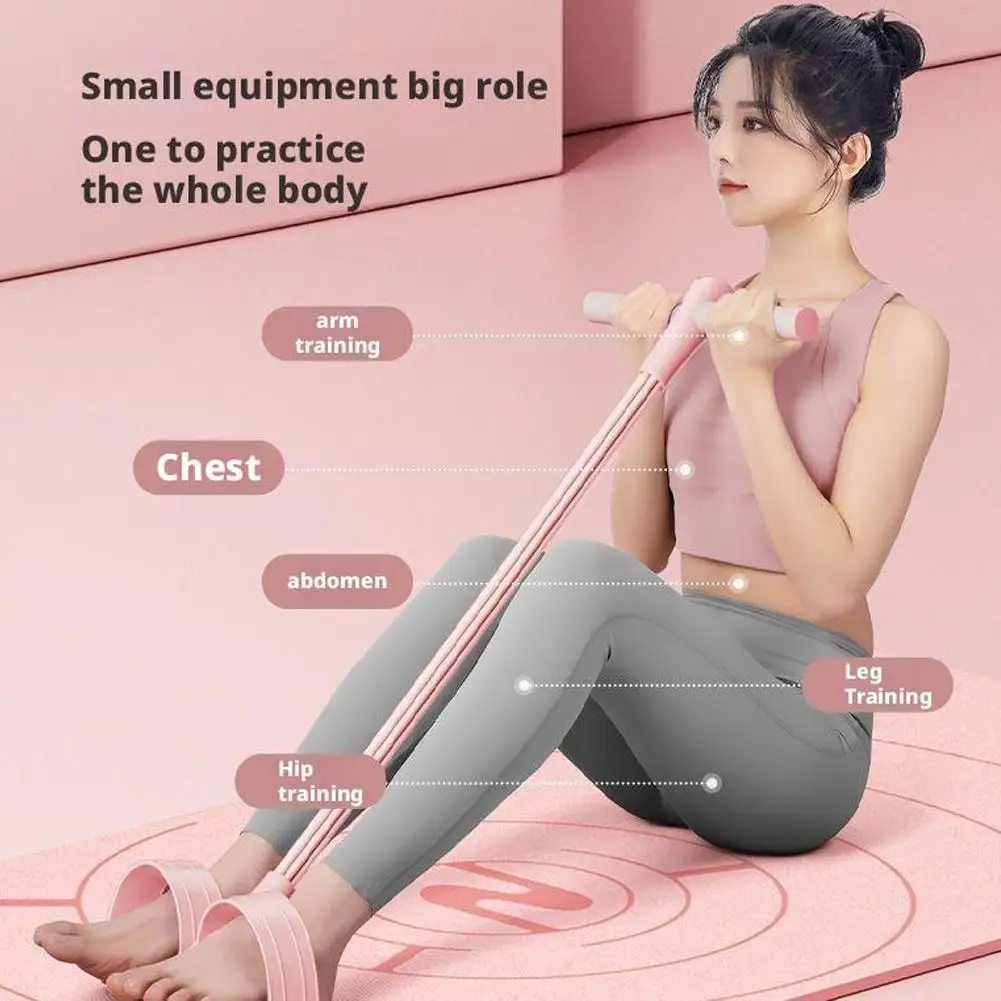 6 Tubes Pedal Resistance Band Elastic Pull Rope Sit Up Expander Fitness Equipment For Abdomen Waist Leg Arm Yoga Home Gym