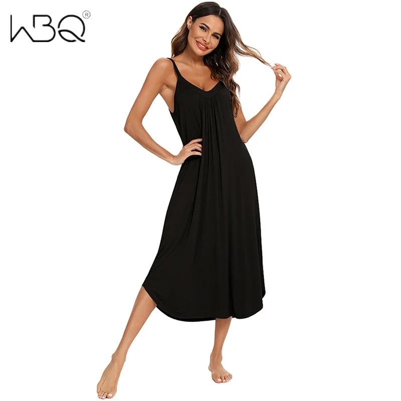 Cotton Nightgown for Women Sleeveless Long Night Dress Slip Sexy Nightgown Sleepwear Women\'s Nightie Nightwear Sleep Dress