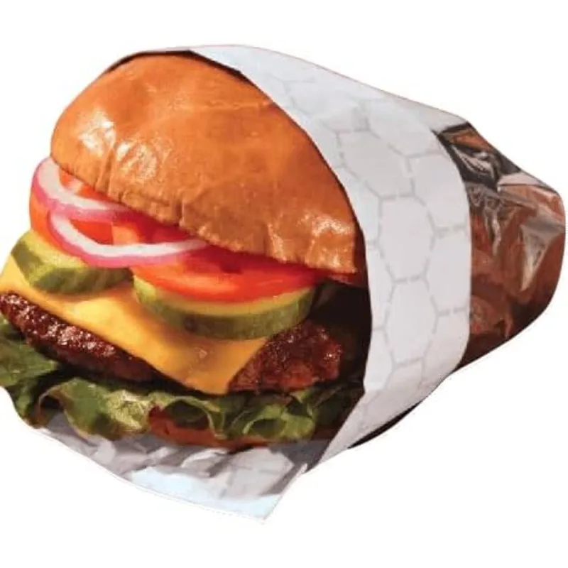 100 Pack Premium Insulated Foil Sandwich Wrap Sheets for Hot Dogs Burgers Burritos Food Wrapping Grease-Resistant for Freshness