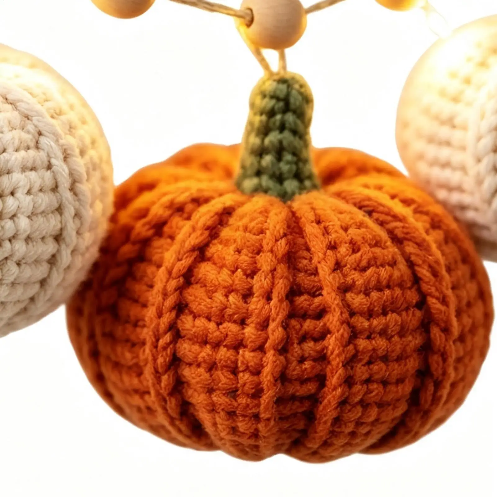 Halloween Lights Indoor Fireplace Farmhouse Crochet Autumn Garland Decor Pumpkin Lights String For Outdoor Holiday Farmhouse view 5
