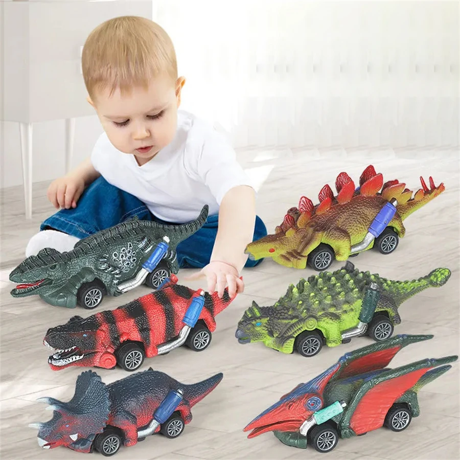 Coche extraíble de dinosaurio para niños, juguete de 6 piezas, regalo de Año Nuevo, juegos de fiesta para adultos, adecuado para Halloween/Navidad/Acción de Gracias
