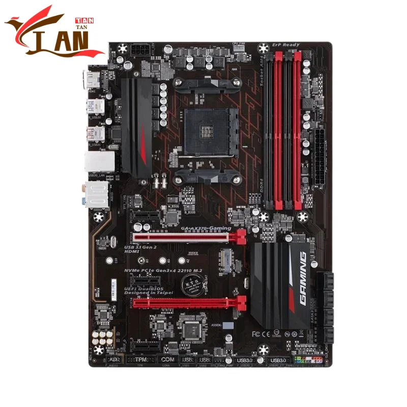 

Для GA-AX370-GAMING материнская плата 64 ГБ HDMI M.2 разъем AM4 DDR4 ATX X370 материнская плата 100% протестирована полностью WorkMA Tan