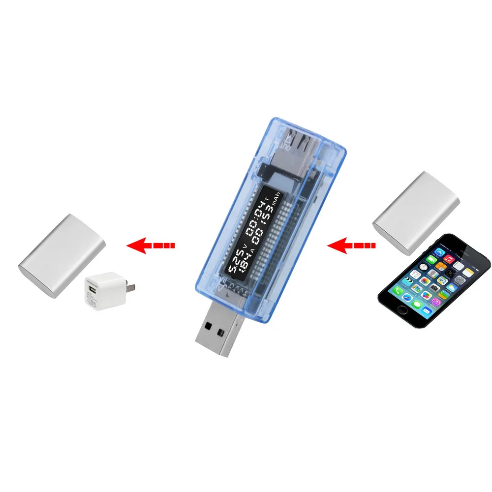 Tester di capacità del caricabatteria USB Tester dello strumento diagnostico della banca di potere voltmetro medico di tensione di corrente sicura