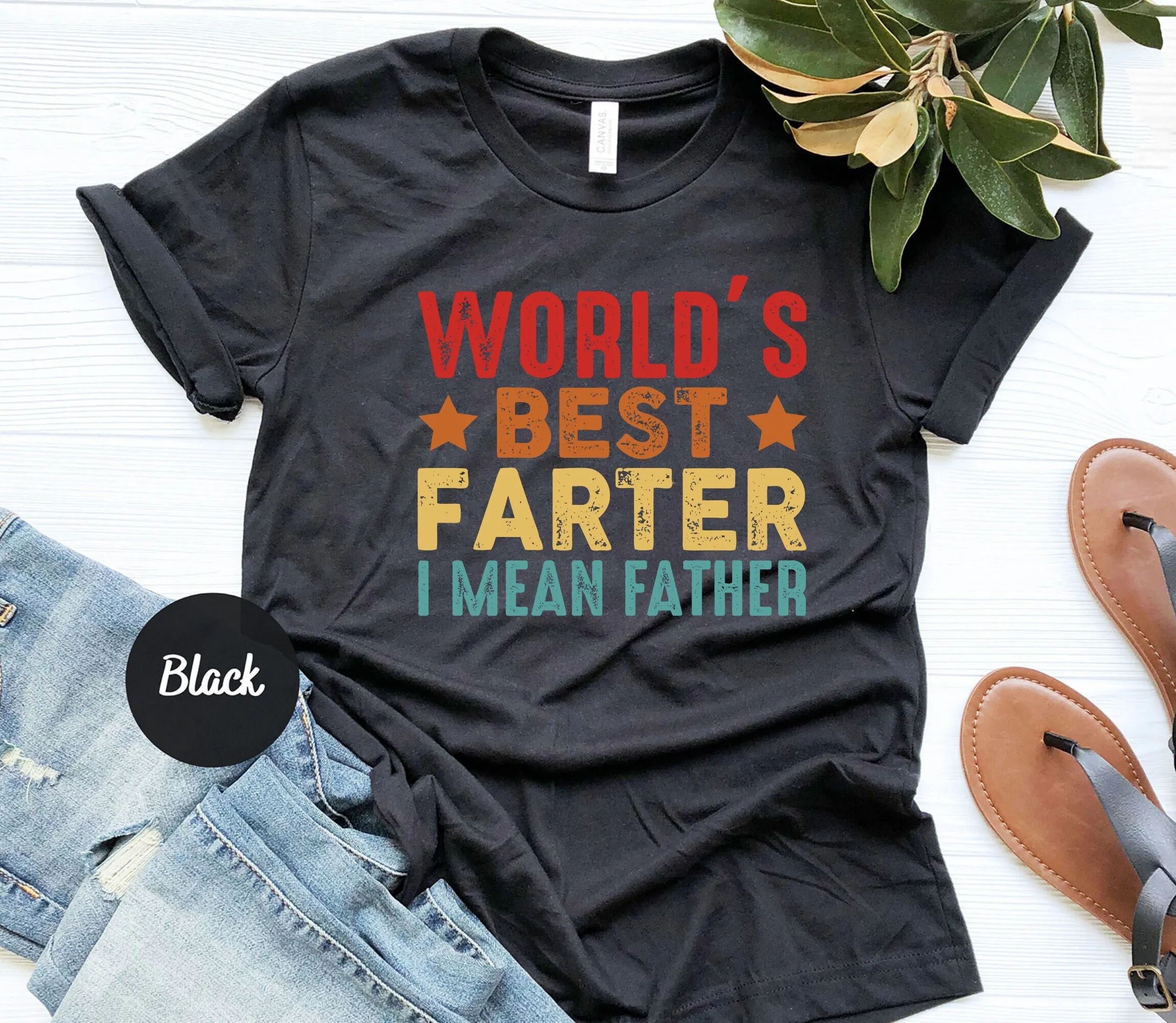 World s Best Farter I Mean Father T Shirt Sarcastic Day Humorous Papa Funny Daddy Dad Humor