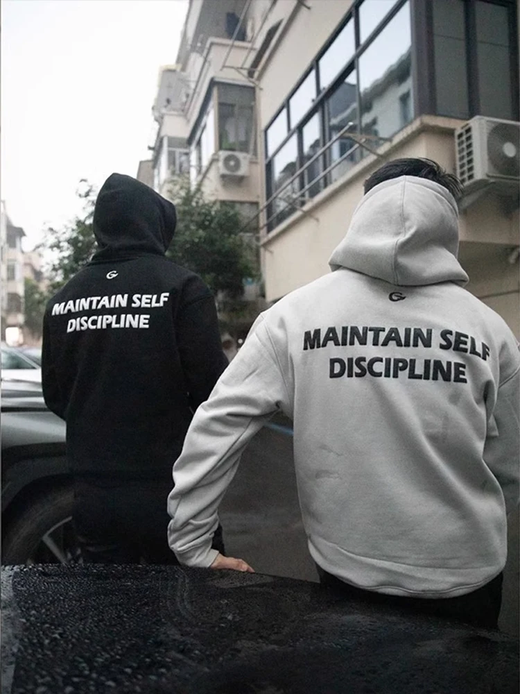 

Мужская утепленная толстовка с принтом в американском стиле, осенне-зимняя, утолщенная, с широким капюшоном, для спорта и активного отдыха