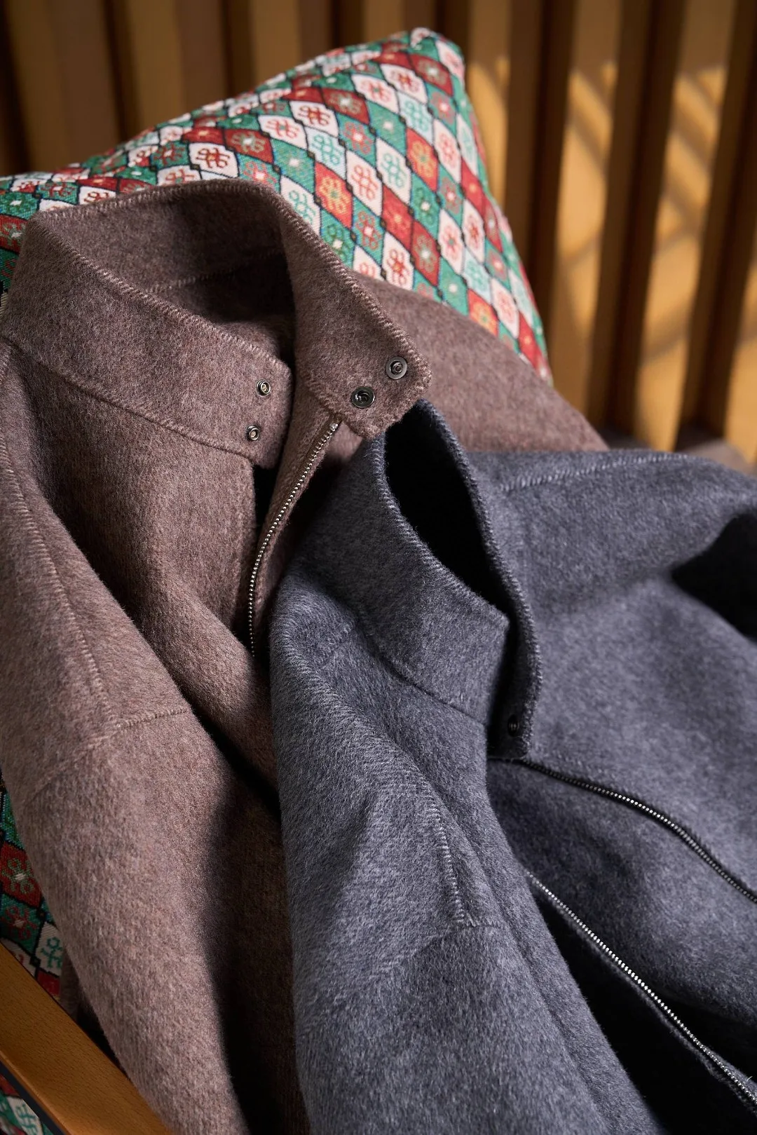 معطف صوفي كاجوال بياقة واقفة للرجال من Thiened Camere Jaet للربيع والخريف مناسب للارتداء اليومي في منتصف العمر وسحاب للإغلاق #3