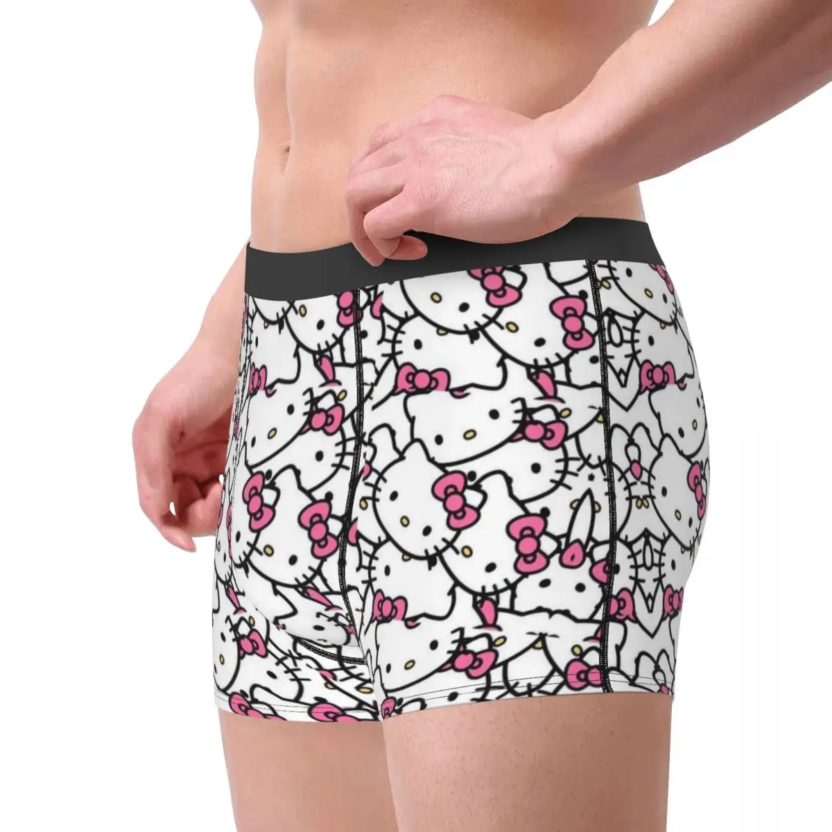 Custom Hello Kitty Boxers Shorts Mens Cartoon Briefs Underwear Novelty Underpants