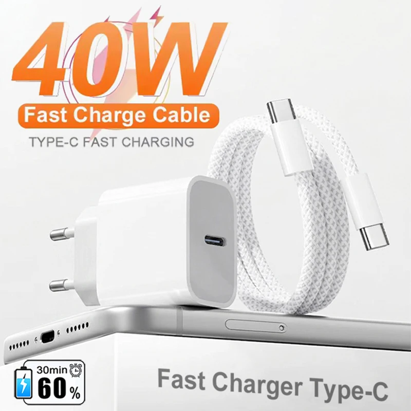 

For Apple Original Type C Fast Charger For iPhone 17 16 15 14 13 12 11 Pro Max Samsung Xiaomi Quick Charging Charge USB C Cable