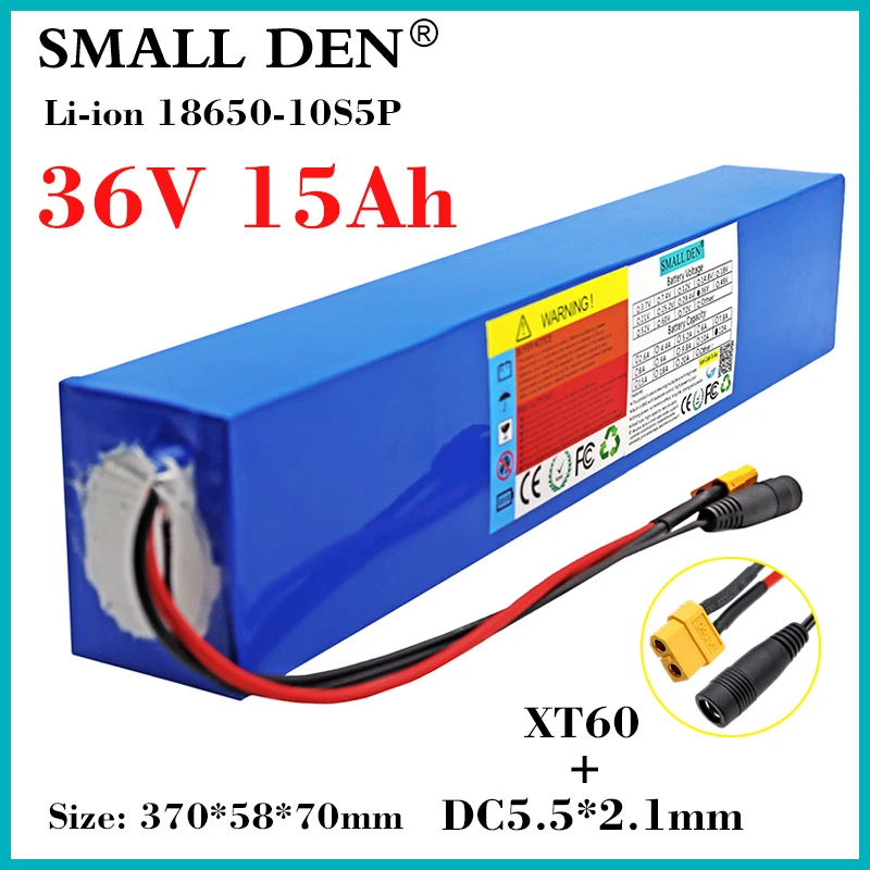 

New 36V 15Ah 10S5P 18650 ebike Lithium battery pack 500W motor 15000mAh High capacity for Electric two wheelers spare batteries