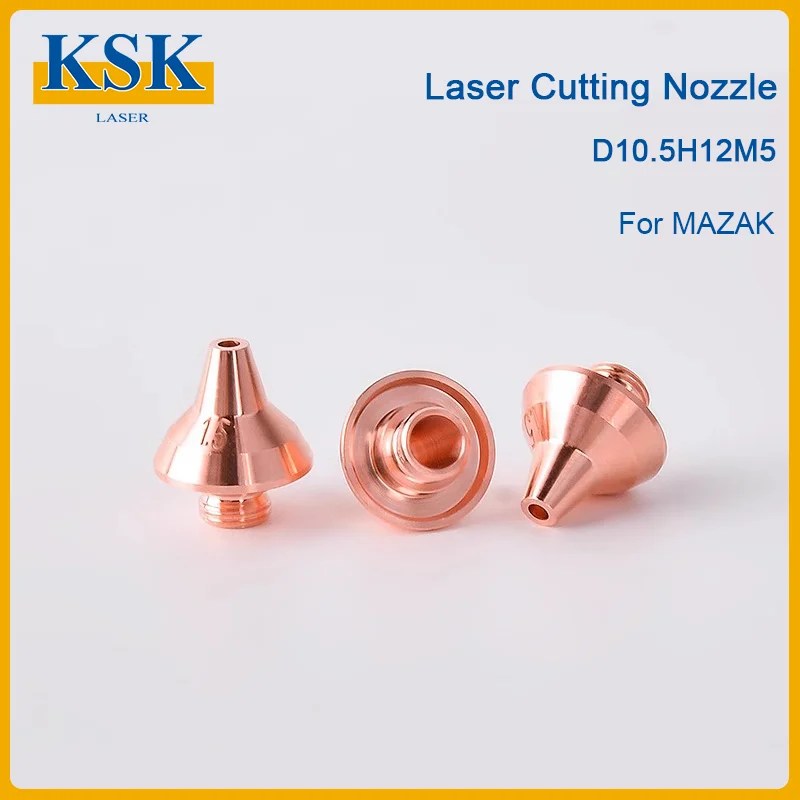 KSK 10Pcs/Lot 3D Fiber Laser Nozzle D10.5H12M5mm 437313300290 1.5mm Nozzle Tip For Mazak PL 3D Laser Cutting Machines